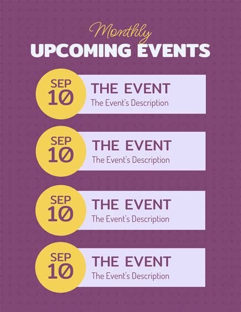 Upcoming monthly shows .